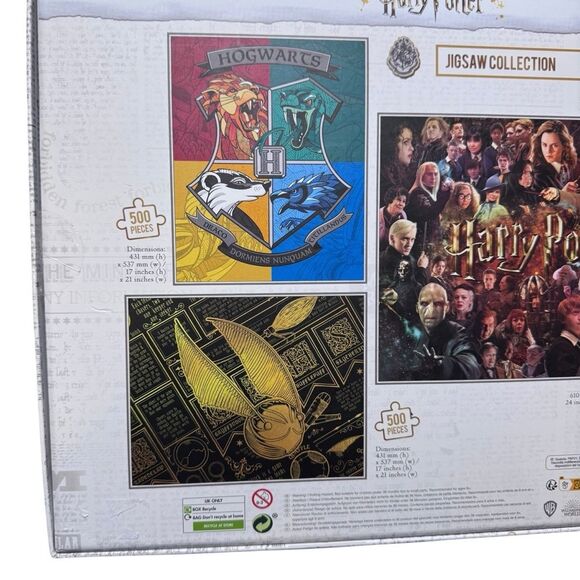 Harry Potter Wizarding World 3 Jigsaw Puzzles Collection 1000 pc 500 pc SEALED - Picture 3 of 5